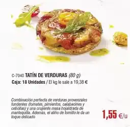 Abordo Tatin de verduras oferta