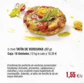 Abordo Tatin de verduras oferta