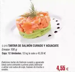 Abordo Ideal - tartar de salmon curado y aguacate oferta