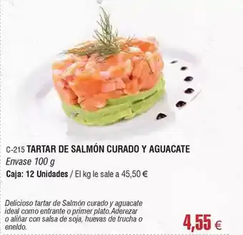 Abordo Ideal - tartar de salmon curado y aguacate oferta