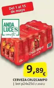 Supermercados MAS Cruzcampo - cerveza oferta