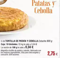 Abordo Lista - tortilla de patata y cebolla oferta