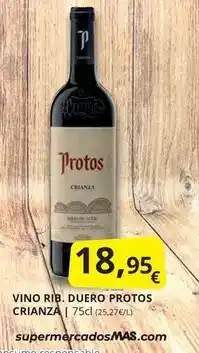 Supermercados MAS Protos - vino rib. duero crianza oferta