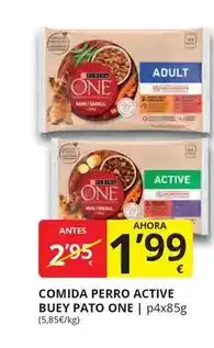 Supermercados MAS Purina - comida perro active buey oferta