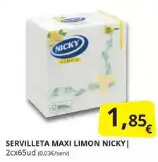 Supermercados MAS Nicky - servilleta maxi limon oferta