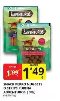 Supermercados MAS Purina - snack perro nuggets o strips oferta