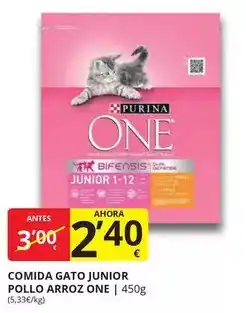 Supermercados MAS Purina one - comida gato junior pollo arroz oferta