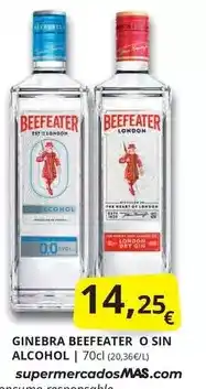 Supermercados MAS Beefeater - ginebra alcohol oferta