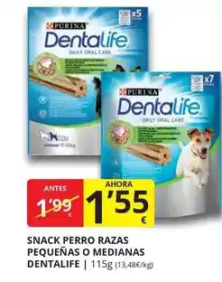 Supermercados MAS Purina - snack perro razas pequenas o medianas dentalife oferta