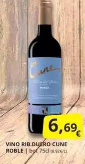 Supermercados MAS Cune - vino rib. duero roble oferta