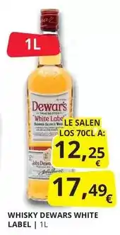 Supermercados MAS Dewar's - whisky white label oferta