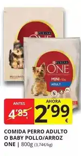Supermercados MAS Purina - comida perro adulto o baby pollo/arroz oferta