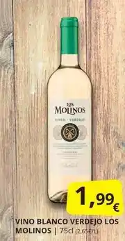 Supermercados MAS Blanco - vino verdejo los molinos oferta