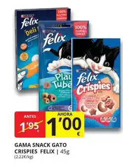 Supermercados MAS Felix - gama snack gato crispies oferta