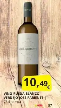 Supermercados MAS José pariente - vino rueda blanco verdejo oferta