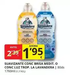 Supermercados MAS Lavandera - suavizante conc brisa medit. o conc luz top oferta