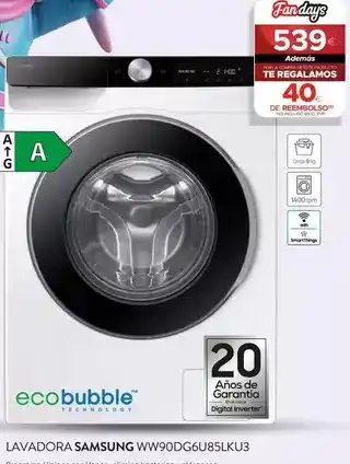 Milar Inverter - lavadora ww90dg6u85ku3 oferta
