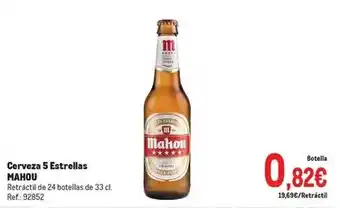 Makro Mahou - cerveza 5 estrellas oferta