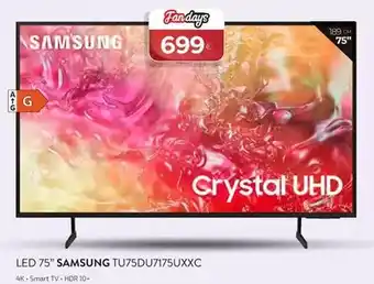 Milar Samsung - led 75 tu75du7175uxxc oferta