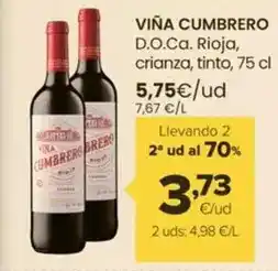 Autoservicios Familia Viña cumbrero - d.o.ca. rioja, crianza, tinto oferta