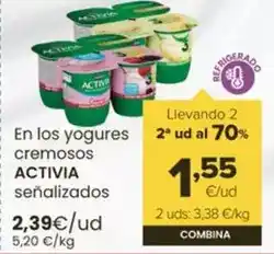 Autoservicios Familia Danone - en los yogures cremosos activia senalizados oferta