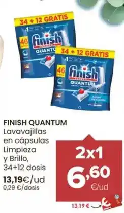 Autoservicios Familia Finish - quantum/ lavavajillas en capsulas limpieza y brillo oferta