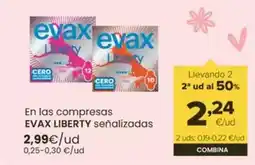 Autoservicios Familia Evax - liberty en las compresas oferta