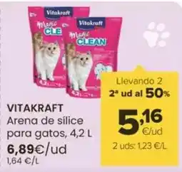 Autoservicios Familia Vitakraft - arena de silice para gatos oferta