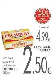 Valvi Supermercats Président - mantega sense sal facil d'untar oferta