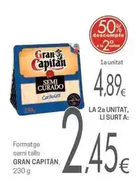Valvi Supermercats Gran capitán - formatge semi talls oferta