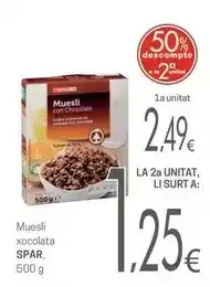 Valvi Supermercats Spar - muesli xocolata oferta