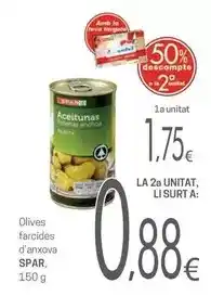 Valvi Supermercats Spar - olives farcides d'anxova oferta