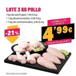 AhorraMas Lote 3 kg pollo oferta