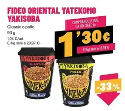 AhorraMas Yatekomo - fideo oriental yakisoba oferta