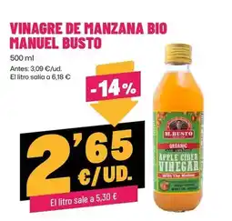 AhorraMas Manuel busto - vinagre de manzana bio oferta