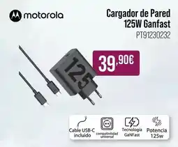 MR Micro Motorola - cargador de pared 125w ganfast oferta