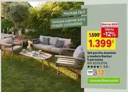 Leroy Merlin Home - set porche aluminio y madera necker 5 personas oferta