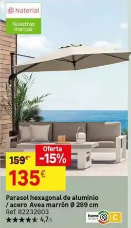Leroy Merlin Home - parasol hexagonal de aluminio / acero avec marrón oferta