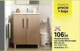 Leroy Merlin Fabricado en españa - mueble de baño con lavabo nera nogal 60 x 43 cm oferta