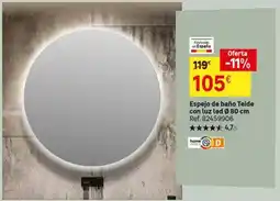 Leroy Merlin Fabricado en españa - espejo de baño teide con luz led 80 cm oferta