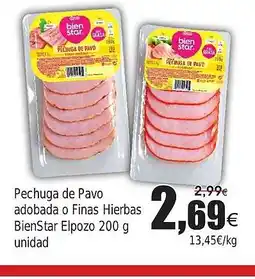 FROIZ ELPOZO Pechuga de Pavo adobada o Finas Hierbas BienStar oferta