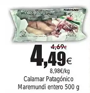 FROIZ Calamar Patagónico Maremundi entero oferta