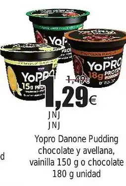FROIZ YOPRO Danone Pudding chocolate y avellana, vainilla oferta