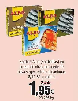 FROIZ Sardina Albo (sardinillas) en aceite de oliva, en aceite de oliva virgen extra o picantonas oferta