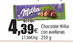 FROIZ Chocolate Milka con avellanas oferta