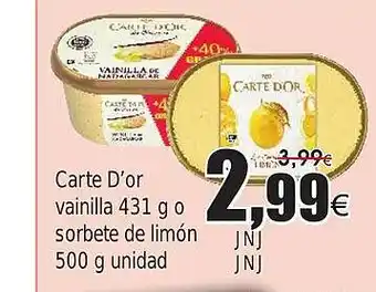 FROIZ Carte D'or vainilla 4o sorbete de limon oferta