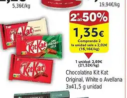 FROIZ Chocolatina Kit Kat Original, White o Avellana oferta