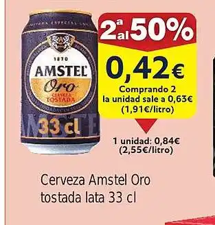 FROIZ AMSTEL ORO Cerveza tostada lata oferta