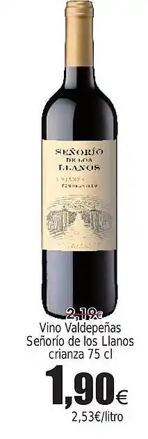 FROIZ Vino Valdepeñas Señorío de los Llanos crianza oferta