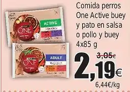 FROIZ Comida perros One Active buey y pato en salsa o pollo y buey oferta